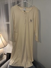Amanda Stewart Intimates Ladies Size L Nightgown Pale Yellow Long Sleeve
