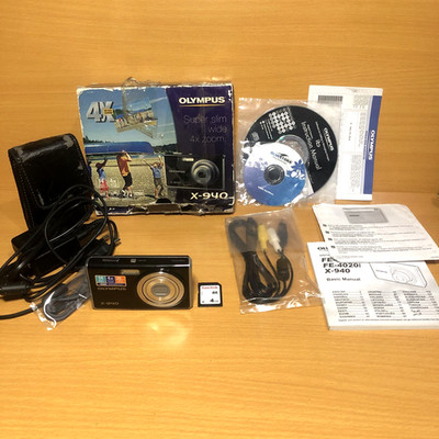 Olympus X-940 14MP Compact Digital Camera 4x Zoom Complete Kit Boxed Tested