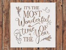Reusable 'Most Wonderful Time of The Year' Stencil Template for DIY Wall Art  