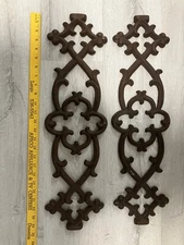 Pair Of Vintage Cast Iron Wall Décor Rustic Art 25 x 6.5 Keltic