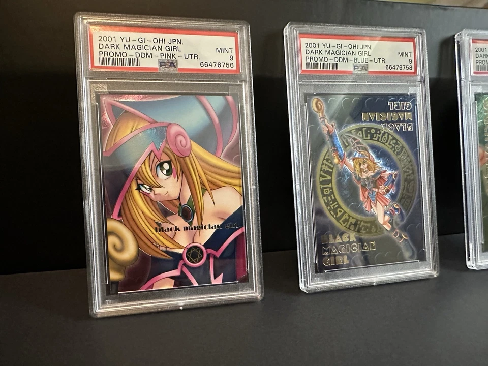 Dark Magician Girl DDM Ultimate Raro Rosa-Azul-Verde PSA 9 Set Foto 3 de 4