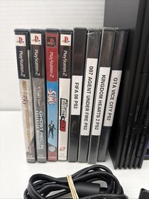 Sony PlayStation 2 PS2 Fat Console Bundle w/ 8 Games 2 Controllers SCPH-5001
