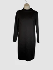 Halston Women's Black Mock-Neck Long Sleeve Sheath Dress Size XL