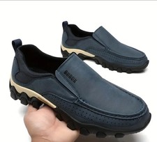 Men Stylish Modern Loafers- Blue Slip On Shoes. Perfect For Casual /comfort Wear
