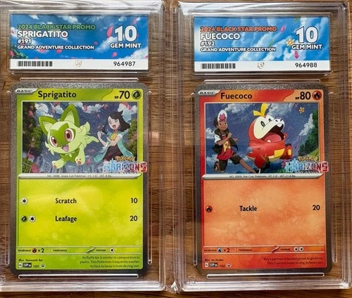 Pokémon Sprigatito 191 + Fuecoco 192 Ace 10 Sequential Horizon Black Star Promo
