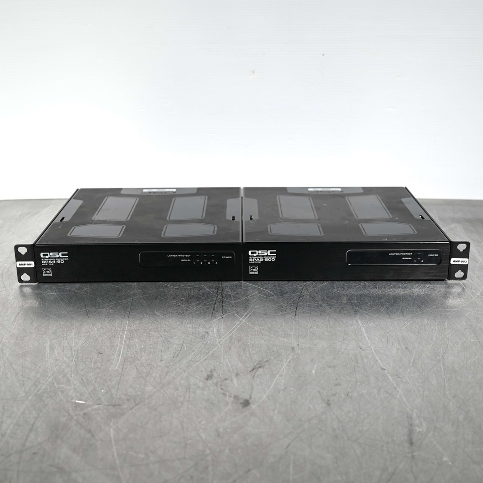 QSC SPA2-200 2-CH 200W and SPA4-60 4-CH 60W Class D Power Amplifier Set ...