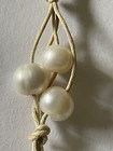 Handmade Freshwater Pearl Macramé Cord Necklace with Button Toggle Clasp — photo 2