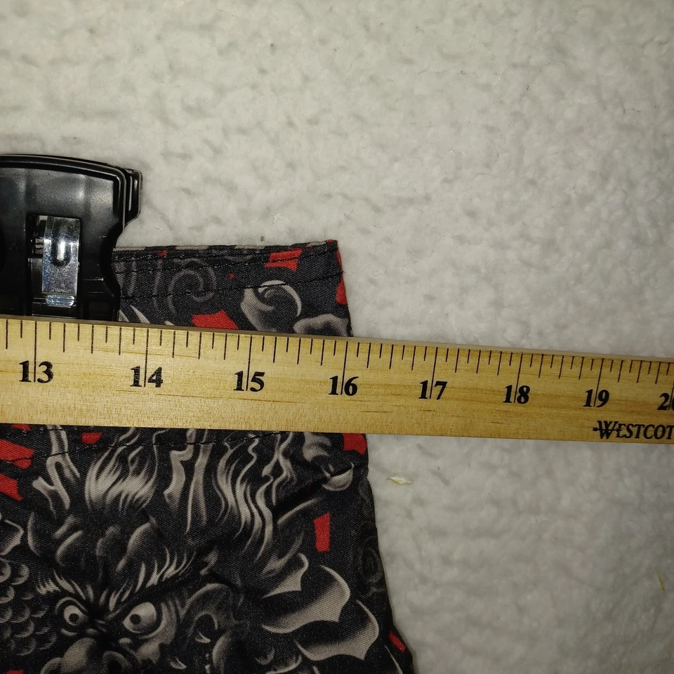 Bañador corto de surf azul líquido para hombre talla 32 rojo negro dragón sin forro (DP) Foto 3 de 4