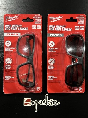 Milwaukee Performance Safety Glasses with Clear/Tinted Fog-Free Lenses Combo