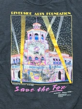Vintage 1990 Save The Fox Riverside Arts Foundation Shirt Size Large 90s