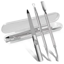 Professional Metal Cuticle Pusher Gel Nail Polish Remover Set with Nail Files