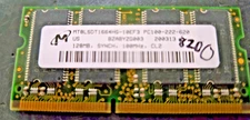 Micron 128MB DDR1-333 PC100 200-Pin Non-ECC SO-DIMM Single Rank 32x16 RAM Laptop