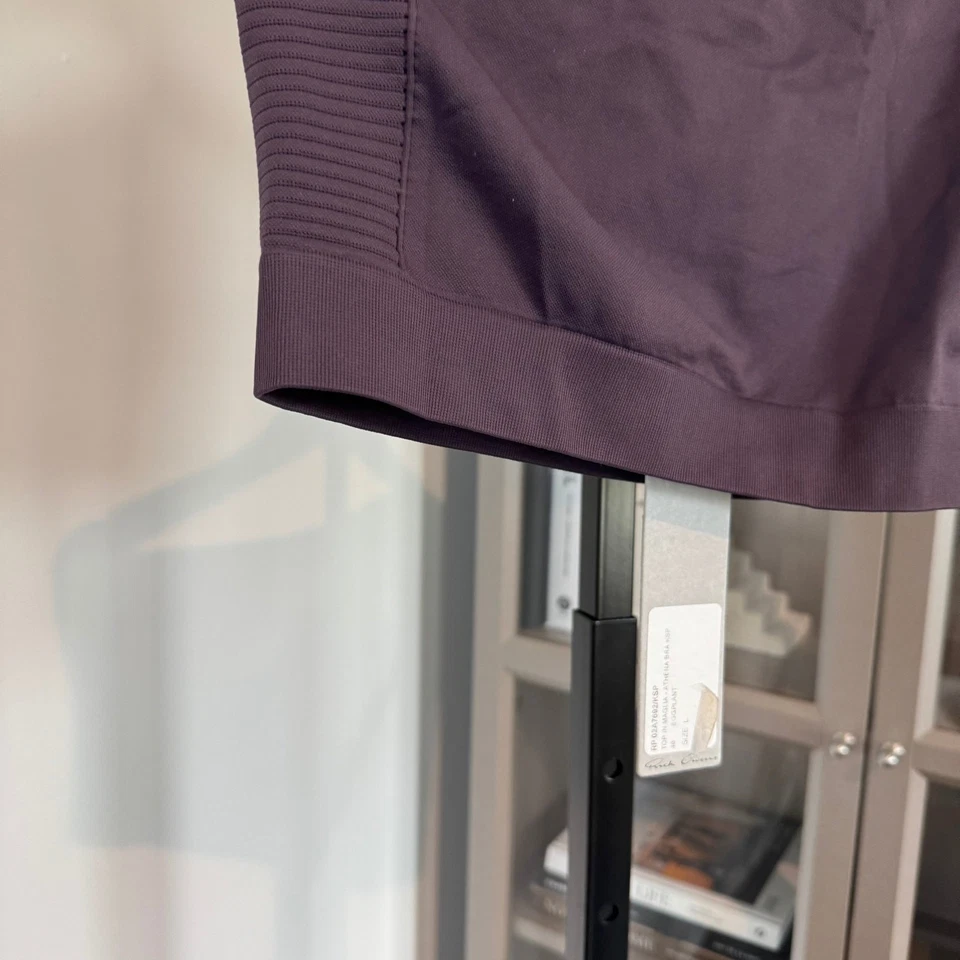 Sujetador Rick Owens Athena NUEVO Sujetador Deportivo Tejido Elástico Berenjena Un Hombro Nuevo con Etiquetas L Foto 4 de 4