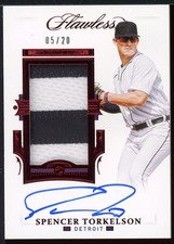 2021 Panini Flawless Patch Autographs Ruby #PAT-ST Spencer Torkelson 5/20