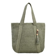 Women's Handwoven Straw Tote Bag Raffia Beach Shoulder Handbag Boho Style
