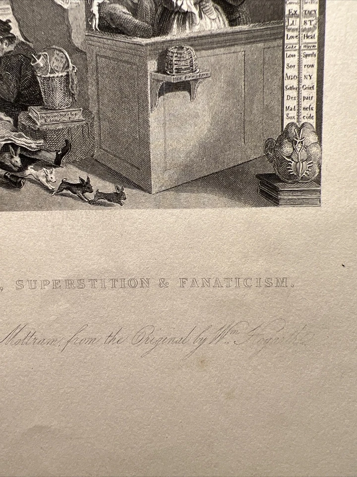 Antique Steel Engraving 1860 Credulity Fanaticism Illustration Engraving... Foto 4 de 4