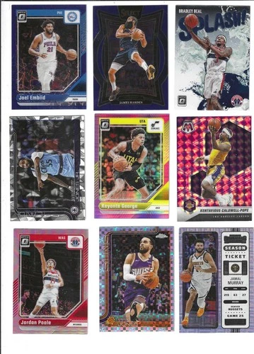 18 NBA Inserts/Parallels; Joel Embiid, James Harden, Bradley Beal, Derrick Jones