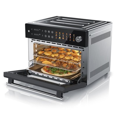 Arendo Heißluftfritteuse 1800W inkl. Korb, Backblech, Gittergestell, schwarz