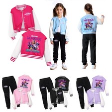 Kids Girls KPOP Devil Hunters Jacket Baseball Coat Casual Top Pants Outfits Gift