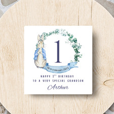 personalised custom 1st birthday grandson card