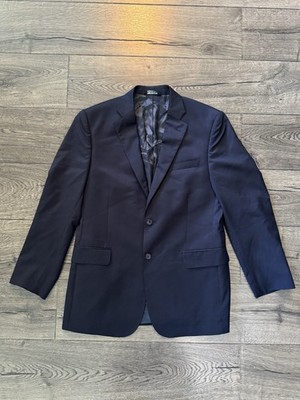 Ermenegildo Zenga Sport Coat Mens 40 R (50 EU) Blue Wool Blazer Preppy