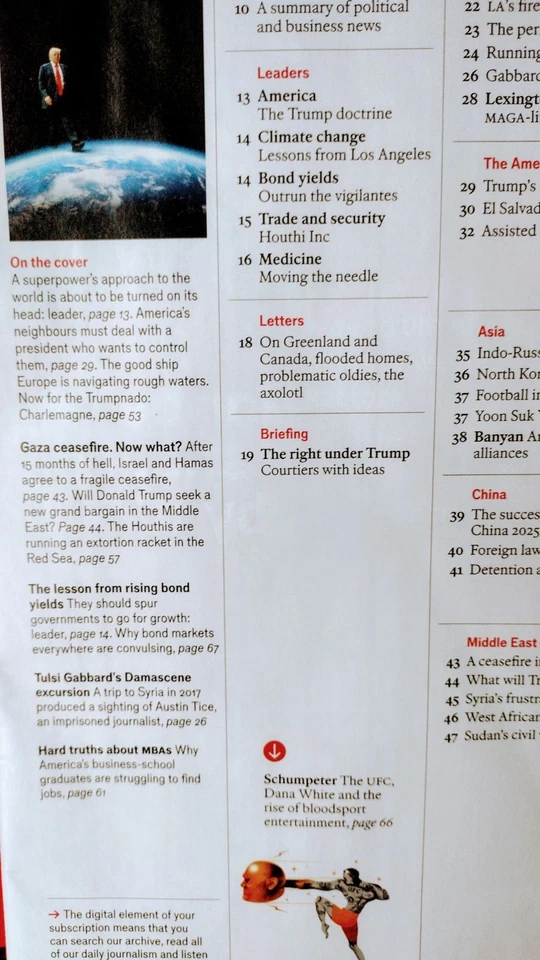 THE ECONOMIST MAGAZINE - JANUARY 1 1 / 17, 2025 - DONALD THE DOCTRINE Foto 2 de 4