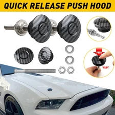 Carbon Fiber Quick Push Release Button Hood Pin Bonnet Clip Lock Bumper Latch