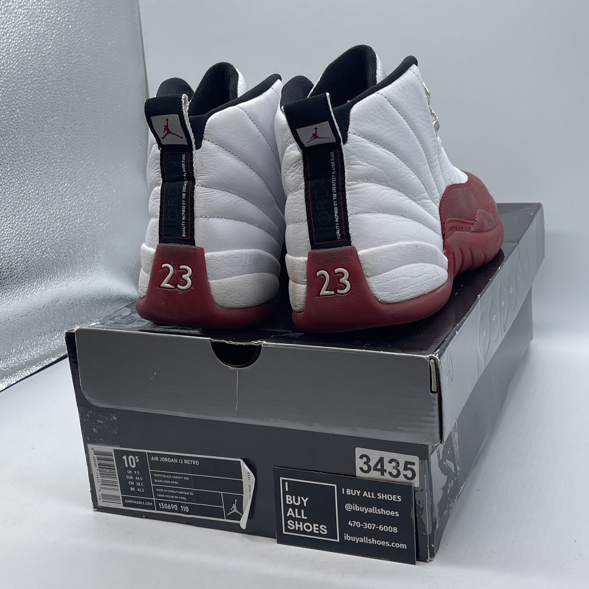 Size 10.5 - Air Jordan 12 Retro 2009 Cherry Black White Leather