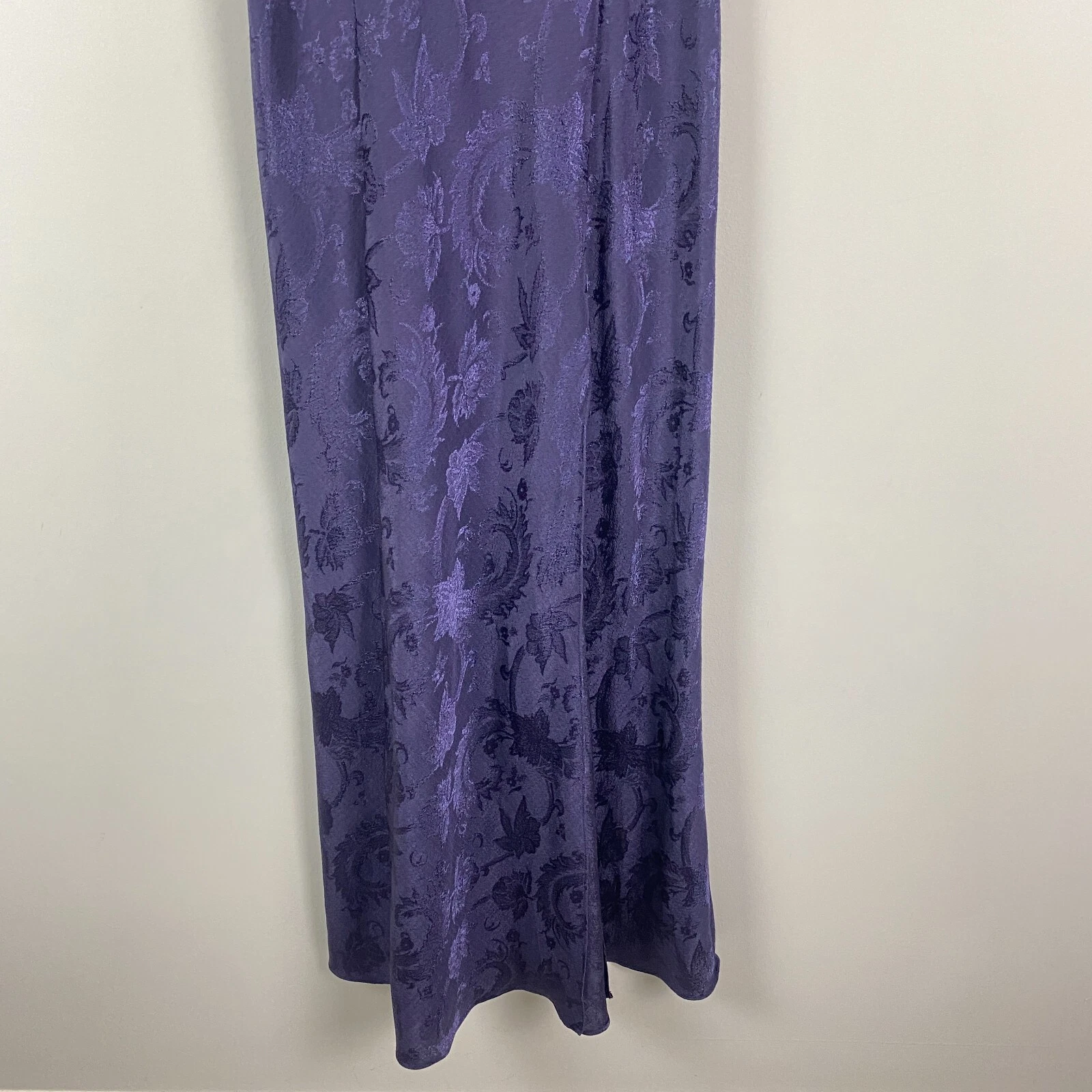 UNDERCOVER Maxi abito slip vintage Victoria’s Secret taglia grande etichetta oro blu navy floreale