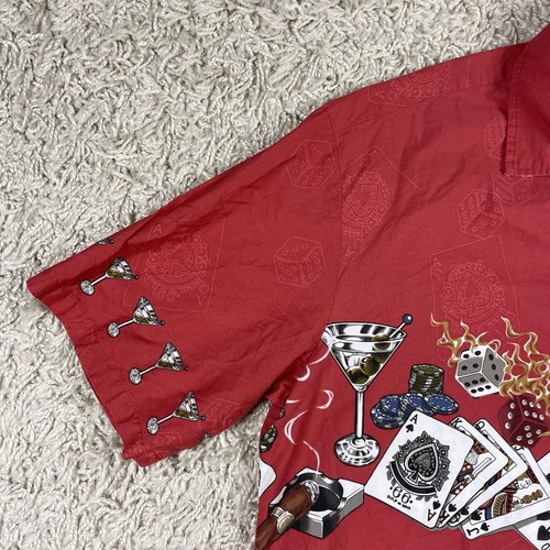 Vintage Pacific Legends Men’s Poker Martini Short Sleeve Hawaiian Shirt X Large - Picture 4 of 12