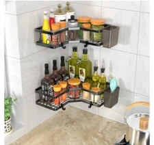 Corner Shower Caddy, 2 Pack Adhesive Shower Corner Organizer Shelves, No Drill