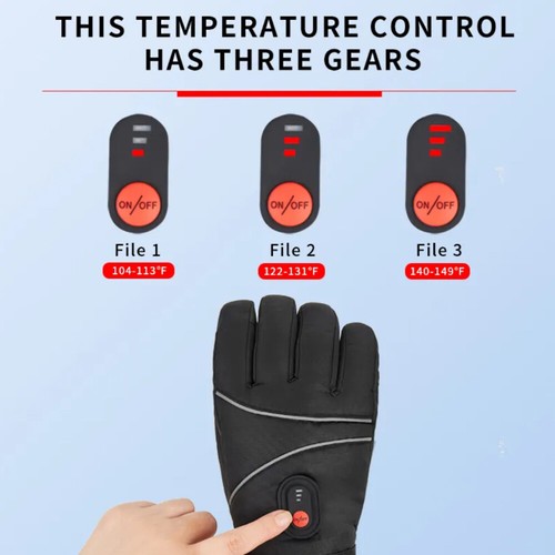Beheizte Handschuhe + 2X 5000mAh Electric Battery Wiederaufladbar Touchscreen DE - Bild 17 von 18