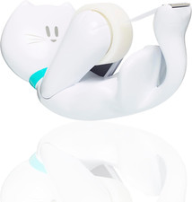 Cat Tape Dispenser with 1 Roll of  Magic Tape - Holds Rolls up to 19 Mm Wide X 8