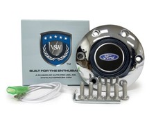 Vsw 6-bolt Chrome Horn Button Classic Ford Blue Oval 3-d Emblem