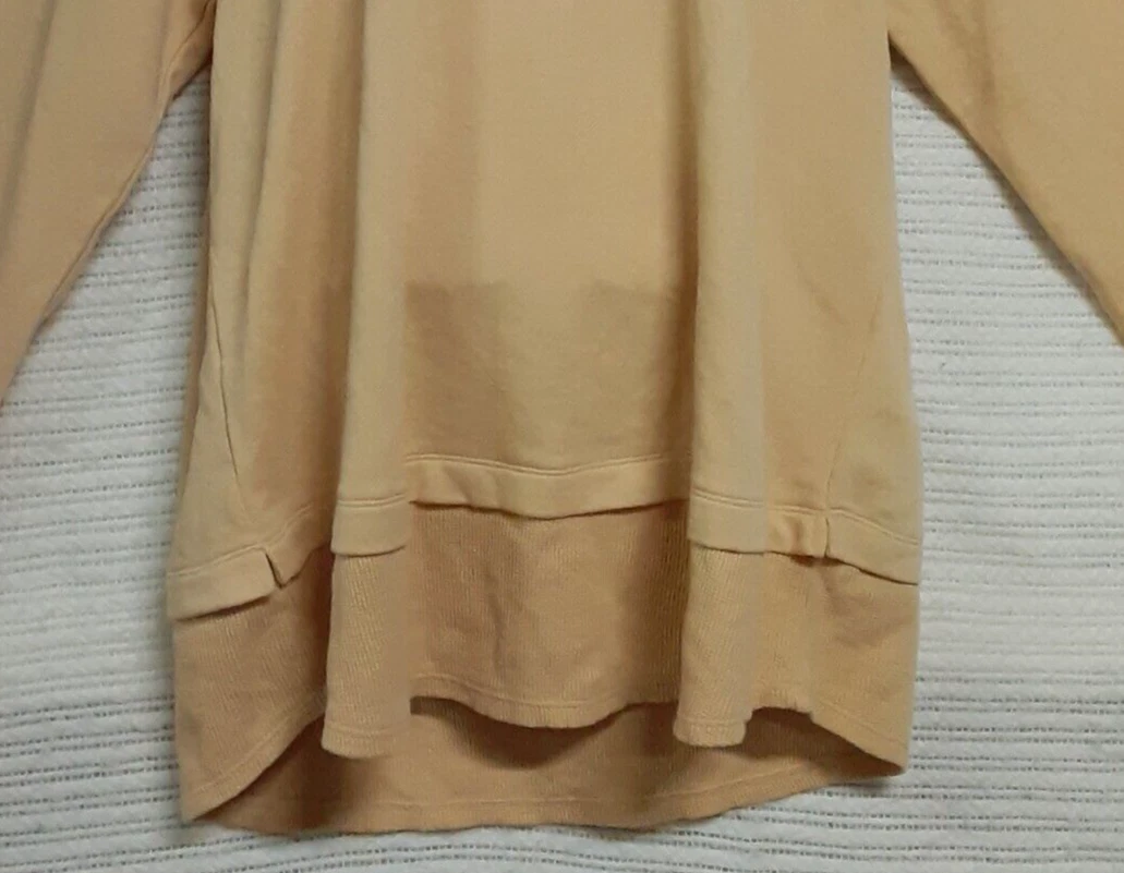 VETEMENTS Felpa con cappuccio J. Jill donna taglia L leggera senape cotone manica lunga