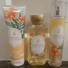3 Items: " Marigold& Cane Sugar"  Shower Gel,Mist,Cream Set from Bath Body Works