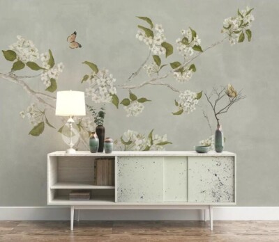 3D Flowers Branch ZHUA8971 Wallpaper Wall Murals Removable Self-adhesive Ann 24