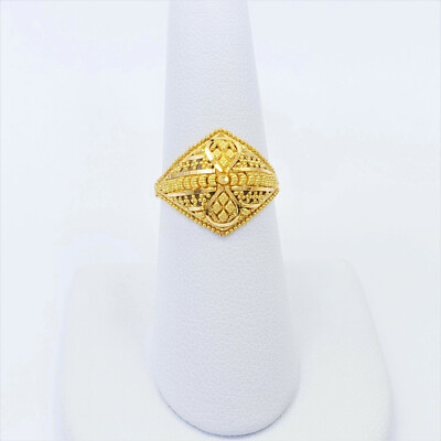Echt 22K massiv Gold RING US 7,25 weiblich gepunzt 916 atemberaubende Handwerkskunst
