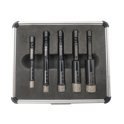 5Pcs Brazed Diamond Drilling Bits 6/8/10/12/14MM Hole Opener with Aluminum Box