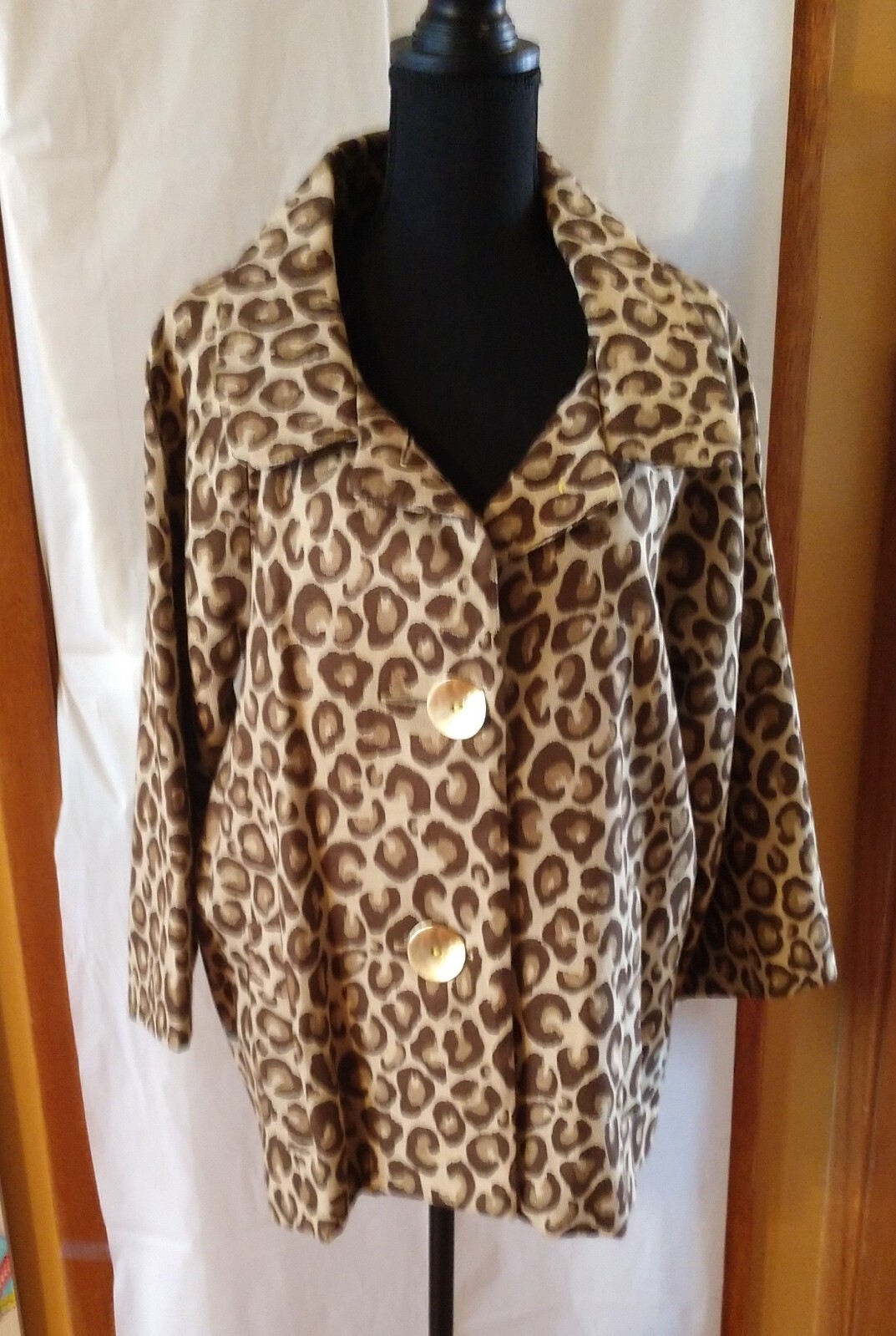 Giacca vintage dipinta pony taglia L tappezzeria 2 bottoni