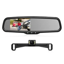Auto-Vox T2 Car Rear View Reversing Kit 4.3'' LCD Mirror Monitor + Backup Camera