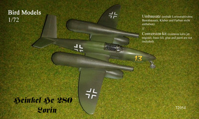 Heinkel He 280 Lorin 1/72 Bird Models Conversion Kit / Conversion Kit
