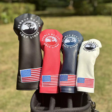 Pebble Beach Flag Golf Head Cover For Driver Fairway Wood Hybrid Club Covers Set