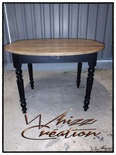 table ovale en chêne massif relookée