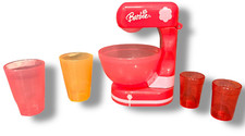 Barbie Pink Kitchen Playset Mixer 4 Glasses. Two Different Sizes Of Glasses