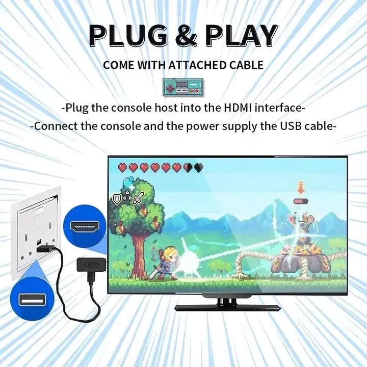 Supreme mini game box, classic games, wireless controller, HD output HDMI - Image 3 of 4