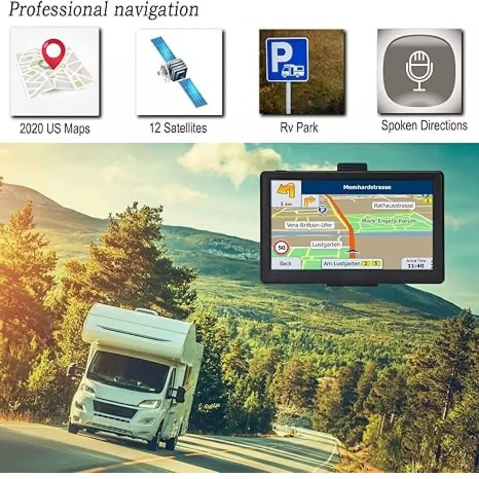 Semi Truck Gps Commercial Driver Accessories Navigation System Trucker 2024 Maps - Image 2 of 4