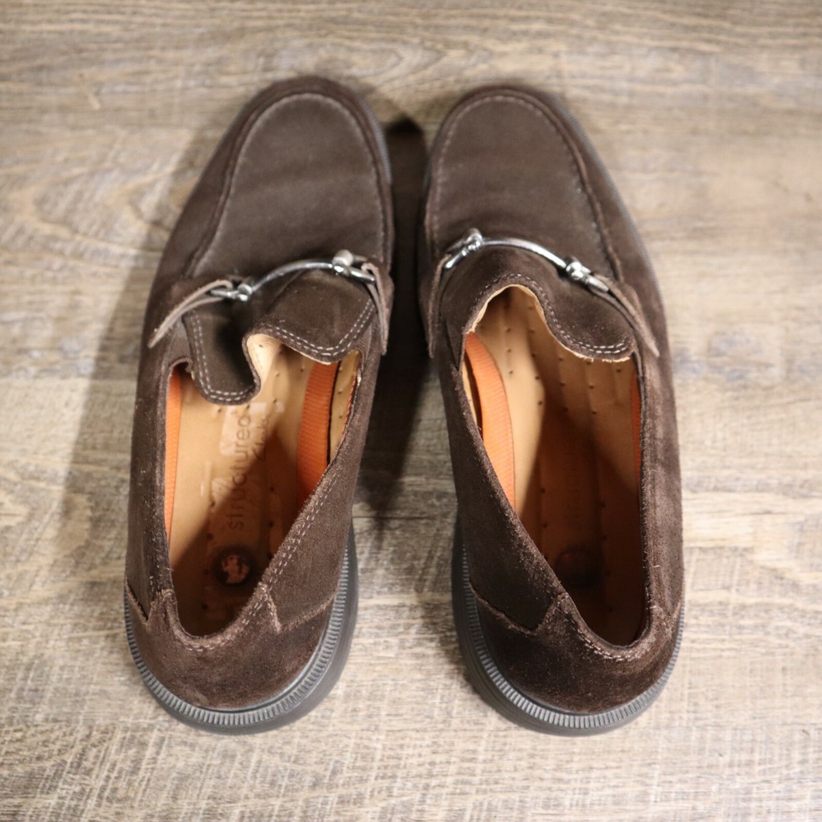 Clarks Men\'s Brown Loafers NWOT see pics and description for blemishes Clarks Mens Badell Step Brown Leather Dress Loafer Shoes | eBay main image 4