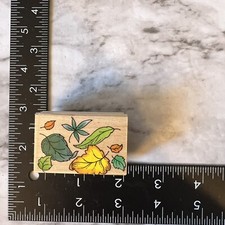 Rubber Stamp Hero Arts Maple Leaf Fall Autumn Tree Leaves Wood Mounted