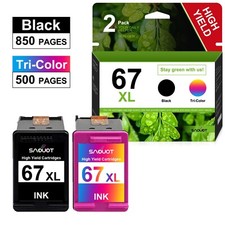67XL Ink Cartridge 67 XL Replacement for HP Ink 67 Envy Pro 6400 DeskJet 3752